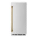 ZLINE Autograph Edition 15 in. Touchstone Clear Cube Ice Maker with Drain Pump and Solid Stainless Steel Door with Polished Gold Handle (ICCDZ-ST-15-G) view 1
