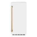 Autograph Edition 15 in. Touchstone Clear Cube Ice Maker with Drain Pump and White Matte Door with Champagne Bronze Handle view 1