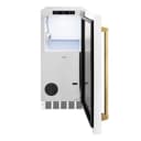 Autograph Edition 15 in. Touchstone Clear Cube Ice Maker with Drain Pump and White Matte Door with Polished Gold Handle view 2