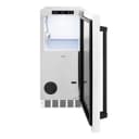 Autograph Edition 15 in. Touchstone Clear Cube Ice Maker with Drain Pump and White Matte Door with Matte Black Handle view 2