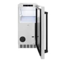 ZLINE Autograph Edition 15 in. Touchstone Gourmet Ice Maker with Drain Pump and Satin Stainless Steel Door with Matte Black Handle (IGMDZ-SN-15-MB) view 3