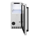 ZLINE Autograph Edition 15 in. Touchstone Gourmet Ice Maker with Drain Pump and Solid Stainless Steel Door with Matte Black Handle (IGMDZ-ST-15-MB) view 3