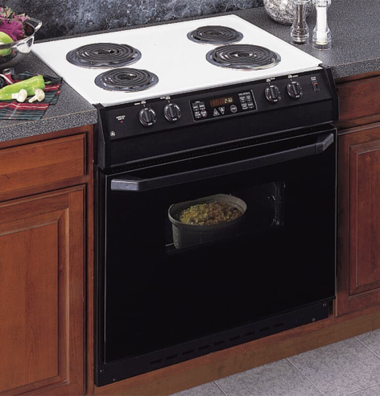 30" Drop-In Electric Range with Self-Cleaning Oven and Black Glass Oven Door