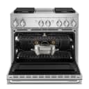 NOIR 36" Dual-Fuel Professional-Style Range with Chrome-Infused Griddle and Steam Assist view 5