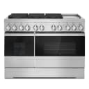 NOIR 48" Dual-Fuel Professional-Style Range with Chrome-Infused Griddle and Steam Assist view 1