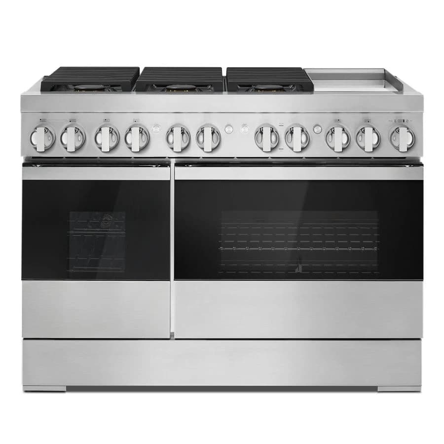 NOIR 48" Dual-Fuel Professional-Style Range with Chrome-Infused Griddle and Steam Assist