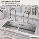 ACQUA 45 in. Drop-In/Undermount 3-Level Workstation Sink with Two Faucets & Glass Rinser view 16