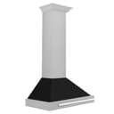 30in. Convertible Fingerprint Resistant DuraSnow Stainless Steel Range Hood with Black Matte Shell and Stainless Steel Handle view 4