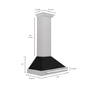 30in. Convertible Fingerprint Resistant DuraSnow Stainless Steel Range Hood with Black Matte Shell and Stainless Steel Handle view 6