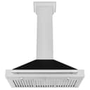 36in. Convertible Fingerprint Resistant DuraSnow Stainless Steel Range Hood with Black Matte Shell and Stainless Steel Handle view 4