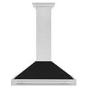 36in. Convertible Fingerprint Resistant DuraSnow Stainless Steel Range Hood with Black Matte Shell and Stainless Steel Handle view 5