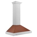 36 In. Convertible Satin Stainless Steel Wall Mount Range Hood With Copper Shell And Stainless Steel Handle view 4
