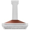 36 In. Convertible Satin Stainless Steel Wall Mount Range Hood With Copper Shell And Stainless Steel Handle view 5