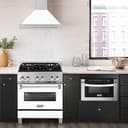 30in. Convertible Fingerprint Resistant DuraSnow Stainless Steel Range Hood with White Matte Shell and Stainless Steel Handle view 2