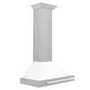 30in. Convertible Fingerprint Resistant DuraSnow Stainless Steel Range Hood with White Matte Shell and Stainless Steel Handle view 3