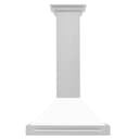 30in. Convertible Fingerprint Resistant DuraSnow Stainless Steel Range Hood with White Matte Shell and Stainless Steel Handle view 4