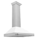 36in. Convertible Fingerprint Resistant DuraSnow Stainless Steel Range Hood with White Matte Shell and Stainless Steel Handle view 1