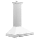 36in. Convertible Fingerprint Resistant DuraSnow Stainless Steel Range Hood with White Matte Shell and Stainless Steel Handle view 2