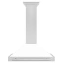 36in. Convertible Fingerprint Resistant DuraSnow Stainless Steel Range Hood with White Matte Shell and Stainless Steel Handle view 3