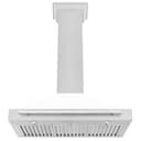 36in. Convertible Fingerprint Resistant DuraSnow Stainless Steel Range Hood with White Matte Shell and Stainless Steel Handle view 4