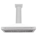 48" Range Hood with White Matte Shell and Stainless Steel Handle view 3