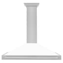 48" Range Hood with White Matte Shell and Stainless Steel Handle view 4