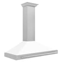 48" Range Hood with White Matte Shell and Stainless Steel Handle view 5