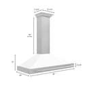 48" Range Hood with White Matte Shell and Stainless Steel Handle view 7