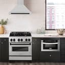 30in. Autograph Edition Convertible Fingerprint Resistant DuraSnow Stainless Steel Range Hood with Matte Black Handle view 2