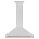 Autograph Edition 36 In. Convertible Satin Stainless Steel Wall Mount Range Hood With Champagne Bronze Handle view 4
