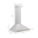 Autograph Edition 36 In. Convertible Satin Stainless Steel Wall Mount Range Hood With Champagne Bronze Handle view 6