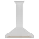 Autograph Edition 36 In. Convertible Satin Stainless Steel Wall Mount Range Hood With Polished Gold Handle view 4