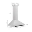 Autograph Edition 36 In. Convertible Satin Stainless Steel Wall Mount Range Hood With Matte Black Handle view 6