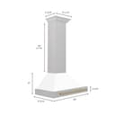 30" Autograph Edition Range Hood with White Matte Shell and Champagne Bronze Handle view 6