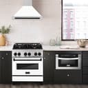30in. Autograph Edition Convertible Fingerprint Resistant DuraSnow Stainless Steel Range Hood with White Matte Shell and Matte Black Handle view 2