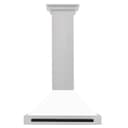 30in. Autograph Edition Convertible Fingerprint Resistant DuraSnow Stainless Steel Range Hood with White Matte Shell and Matte Black Handle view 3