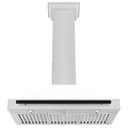 36in. Autograph Edition Convertible Fingerprint Resistant DuraSnow Stainless Steel Range Hood with White Matte Shell and Matte Black Handle view 4