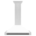 36in. Autograph Edition Convertible Fingerprint Resistant DuraSnow Stainless Steel Range Hood with White Matte Shell and Matte Black Handle view 5