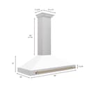 48in. Autograph Edition Convertible Fingerprint Resistant DuraSnow Stainless Steel Range Hood with White Matte Shell and Champagne Bronze Handle view 7