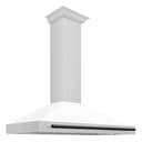 48" Autograph Edition Range Hood with White Matte Shell and Matte Black Handle view 1