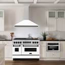 48" Autograph Edition Range Hood with White Matte Shell and Matte Black Handle view 2