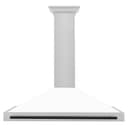 48" Autograph Edition Range Hood with White Matte Shell and Matte Black Handle view 4