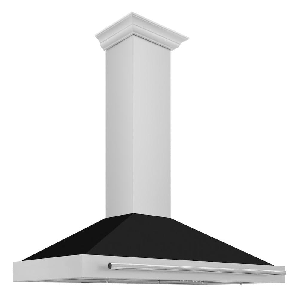 48in. Convertible Stainless Steel Range Hood with Black Matte Shell and Stainless Steel Handle
