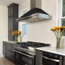 48in. Convertible Stainless Steel Range Hood with Black Matte Shell and Stainless Steel Handle view 2