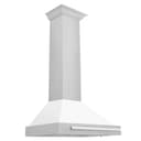 30in. Convertible Stainless Steel Range Hood with White Matte Shell and Stainless Steel Handle view 1