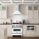 30in. Convertible Stainless Steel Range Hood with White Matte Shell and Stainless Steel Handle view 2