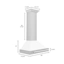 30in. Convertible Stainless Steel Range Hood with White Matte Shell and Stainless Steel Handle view 6