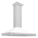 48in. Convertible Stainless Steel Range Hood with White Matte Shell and Stainless Steel Handle view 1