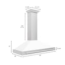48in. Convertible Stainless Steel Range Hood with White Matte Shell and Stainless Steel Handle view 7