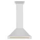 30in. Autograph Edition Convertible Stainless Steel Range Hood with Stainless Steel Shell and Polished Polished Gold Accents view 4